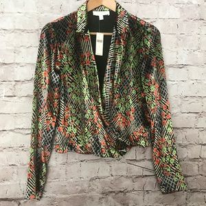 Anthropologie Velvet Wrap top, 6